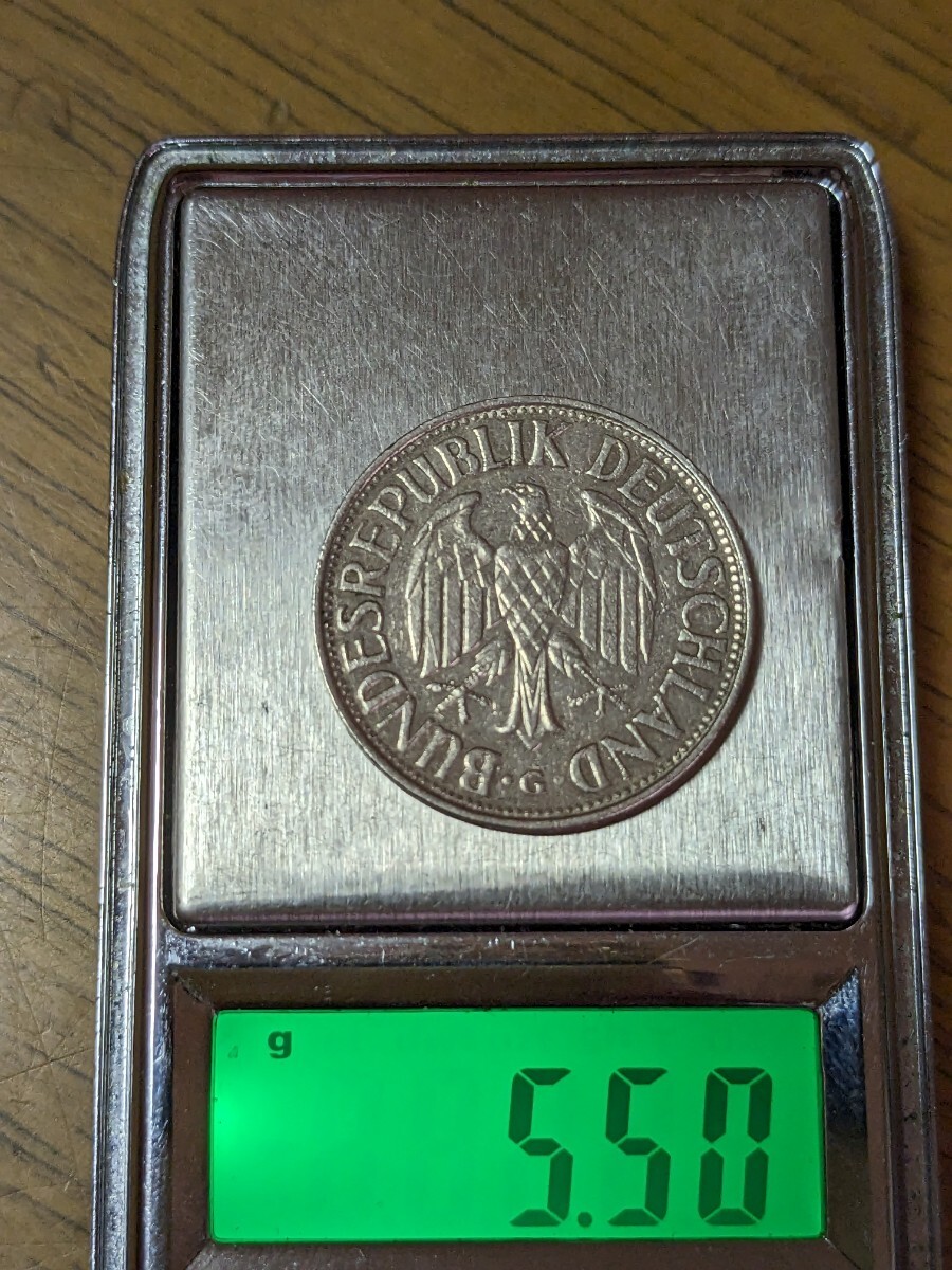 ドイツ　1マルク白銅貨　1963年G　【流通品】　　　玉ちゃんNo.3261_画像3