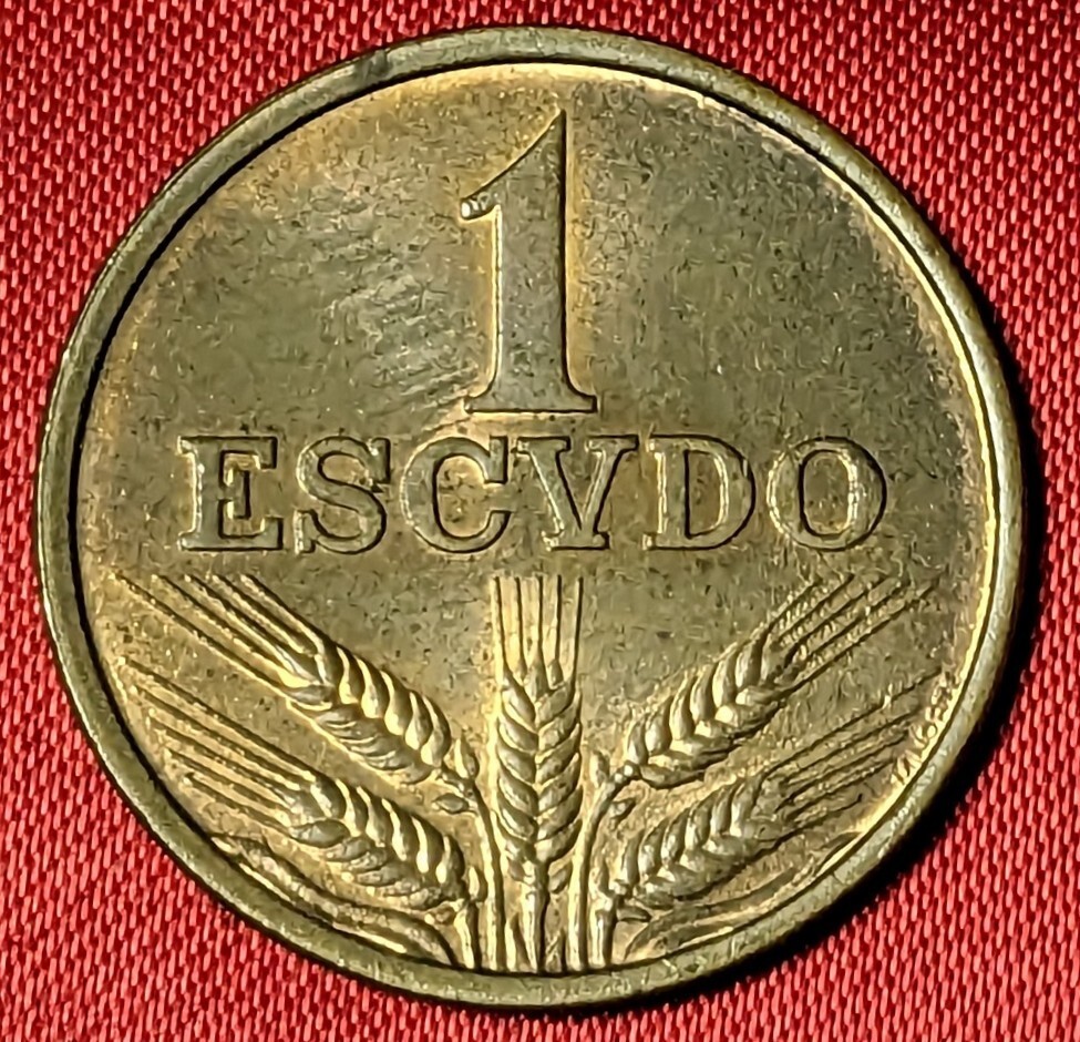 ポルトガル　1エスクード銅貨　1976年 　【美銅貨】玉ちゃんNo.3224_画像1