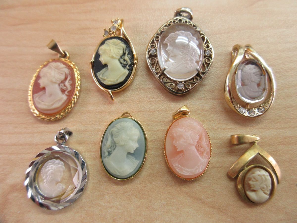  A50 カメオ CAMEO カメオ系 ペンダントトップ ネックレストップ 貴婦人 など ヴィンテージ アクセサリー 大量 まとめ売り まとめ TIA_画像1