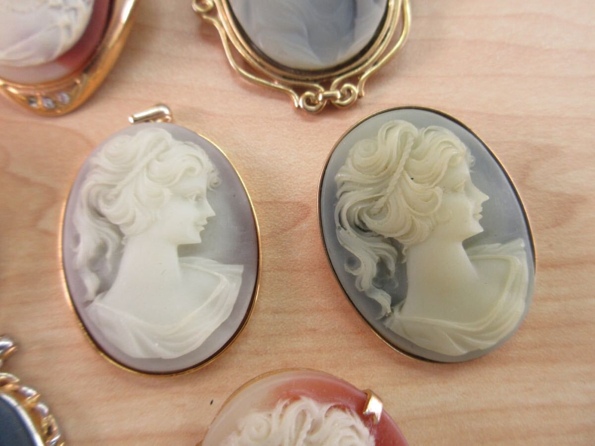  c17 カメオ CAMEO カメオ系 ブローチ ペンダントトップ ヴィンテージ ビンテージ アクセサリー 大量 まとめ売り まとめ TIA_画像5