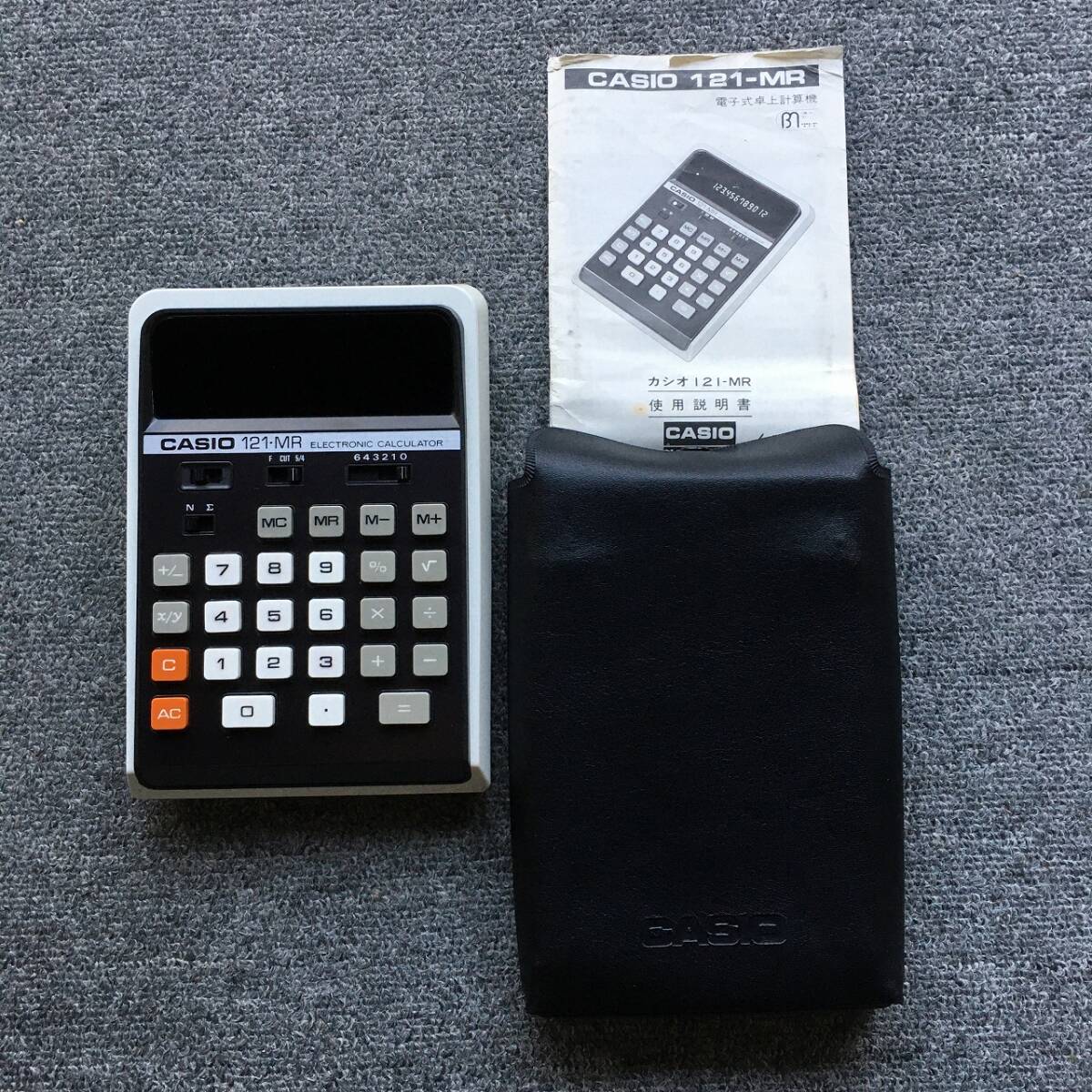 CASIO カシオ 蛍光表示管(VFD)電卓 121-MR、ソフトケース、使用説明書付き_画像1