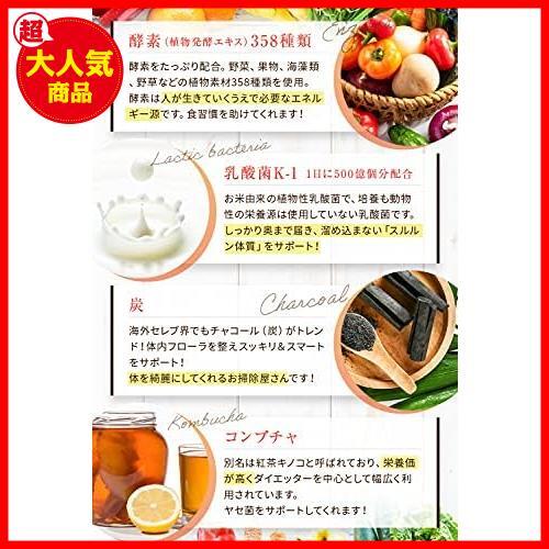 358種類の酵素 1.5兆個の乳酸菌 炭 コンブチャ ユーグレナ サプリメント（製薬会社との共同開発） 栄養機能食品ビタミンE 国内製造の画像5