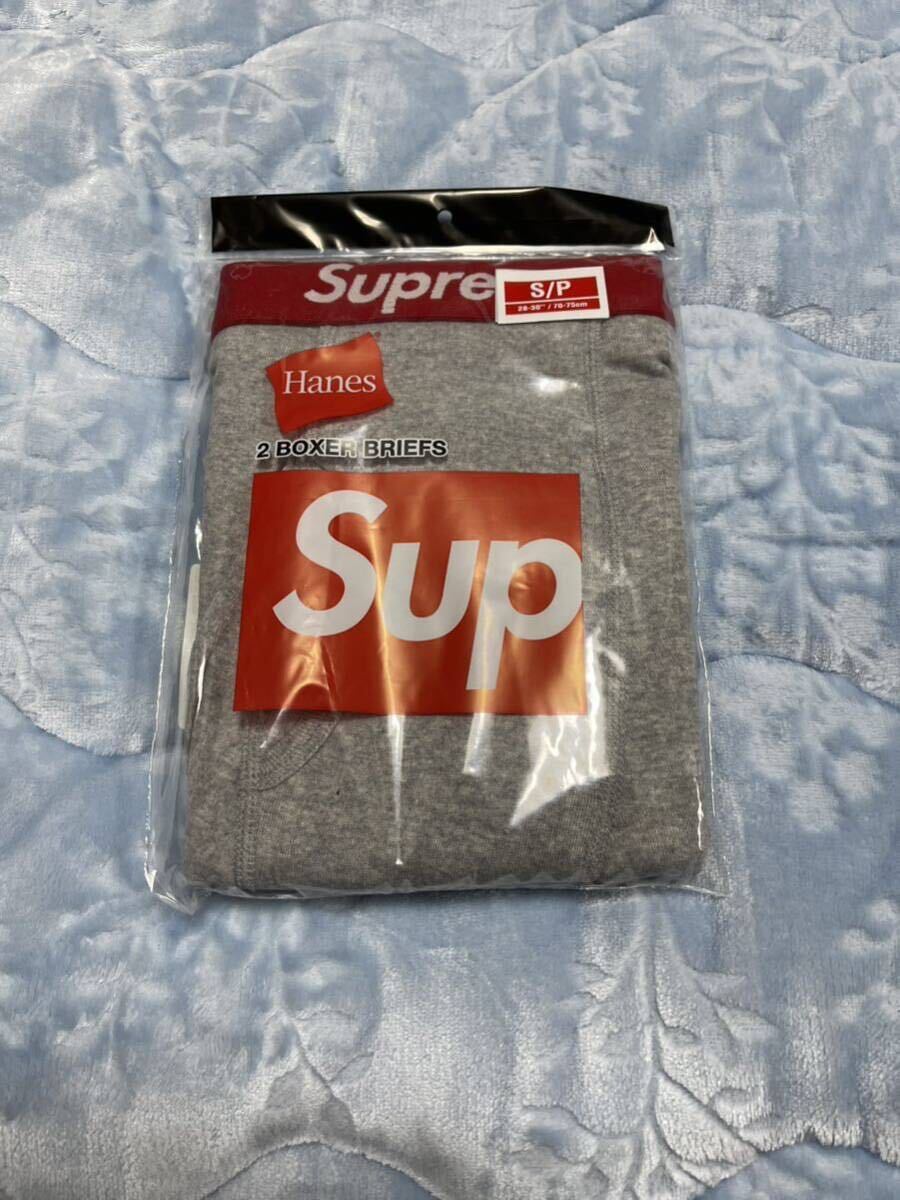 【新品未使用】 24SS 新品 Supreme シュプリーム HANES BOXER BRIEFS 2 pack ヘインズ ボクサーパンツ 下着 GREY S グレー 即決早い者勝ち_画像4