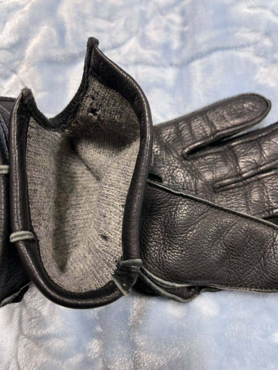 【良品】【送料最安360円】 ATTACHMENT アタッチメント LEATHER GLOVE レザーグローブ 手袋 BLACK ブラック 黒色 即決早い者勝ち_画像9