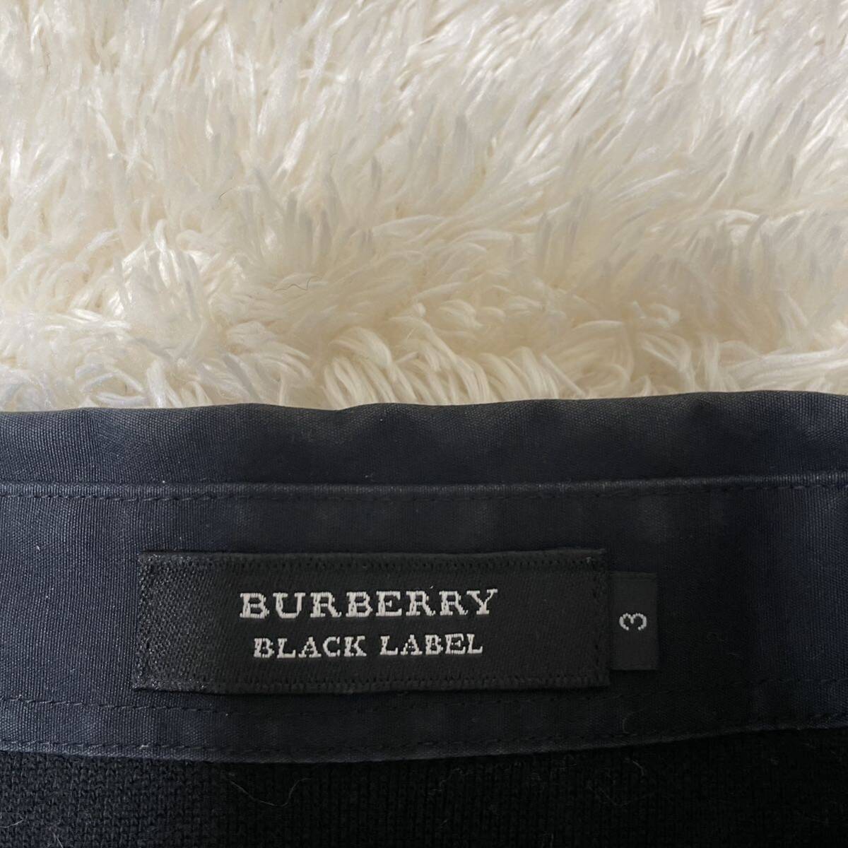 BURBERRY BLACK LABEL バーバリーブラックレーベル 前立て ノバチェック 鹿の子 半袖ポロシャツ 黒　日本製 ホース刺繍 3 Lサイズ_画像2