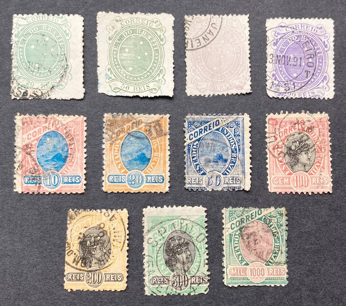 【ブラジル】1890-1897年発行 普通切手 11種 使用済 ＊良品の画像1