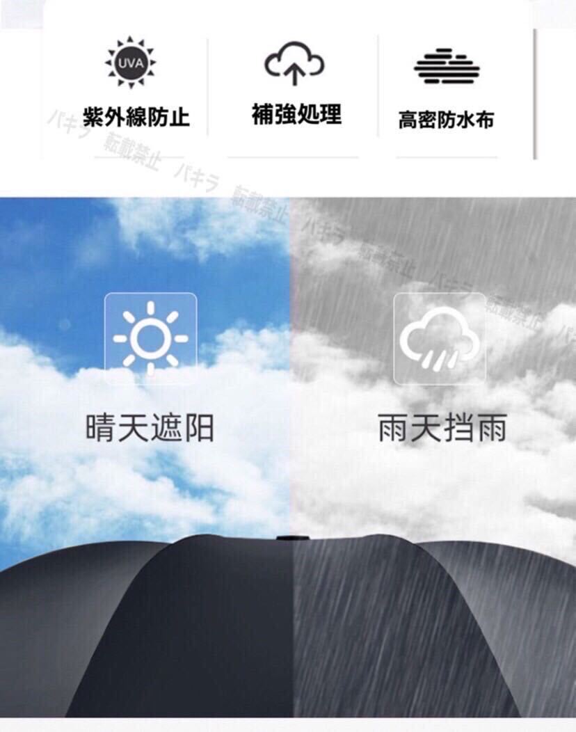 ブラック 晴雨兼用 頑丈 折りたたみ傘 遮光 UVカット 撥水加工 紫外線対策 黒_画像3