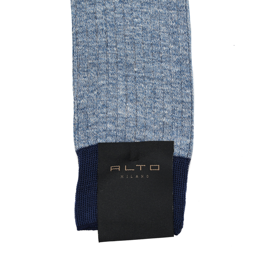 新着 新品 アルト ALTO ソックス 靴下 ロングホーズ オールシーズン メンズ リネン コットン 杢色 393237-C_画像2