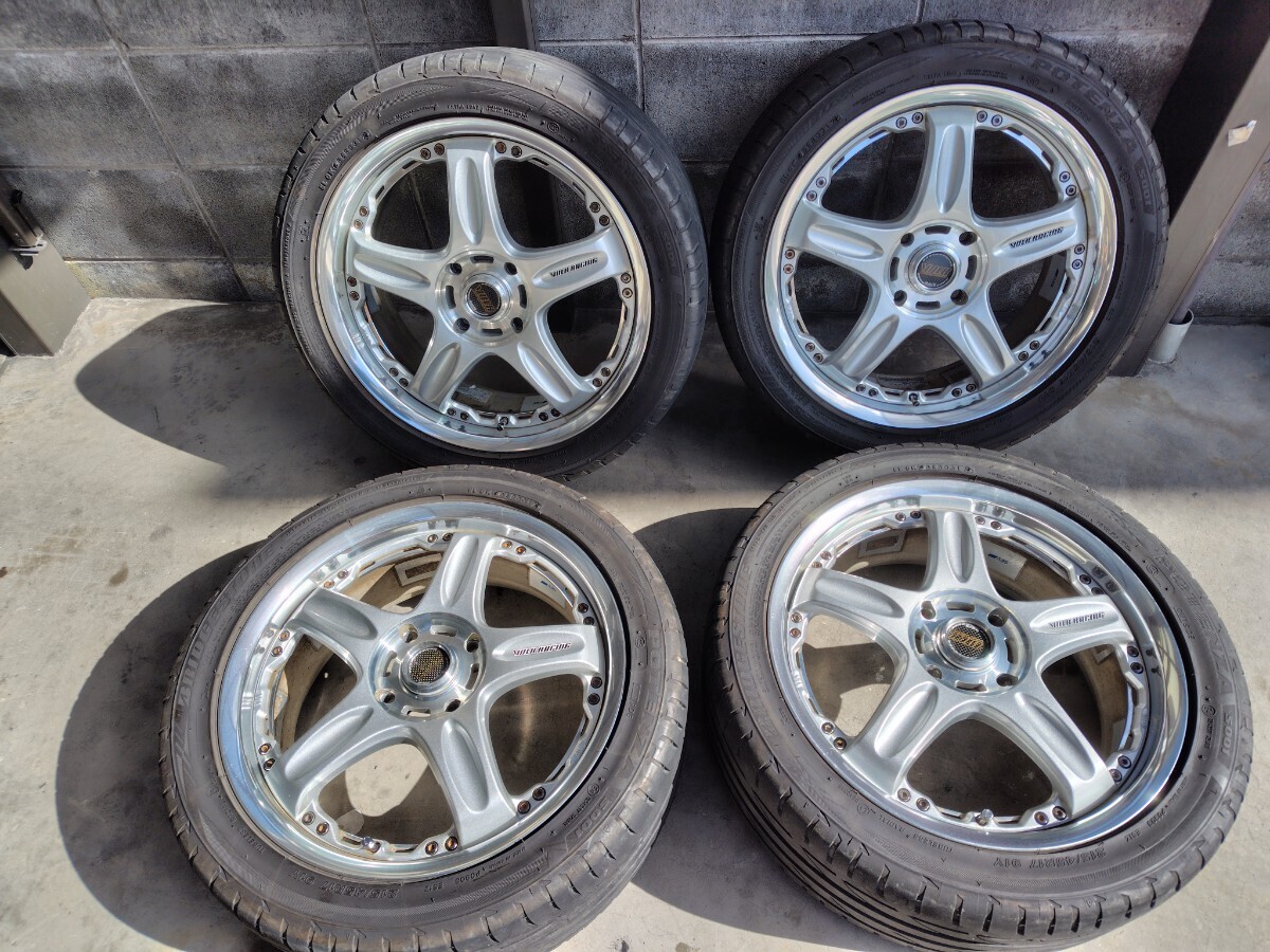 超希少　RAYS volkracing Gt-C face-1 17×7jj ＋50 pcd114.3 4H BRIDGESTONE POTENZA s001 215/45R17 ４本セット_画像1