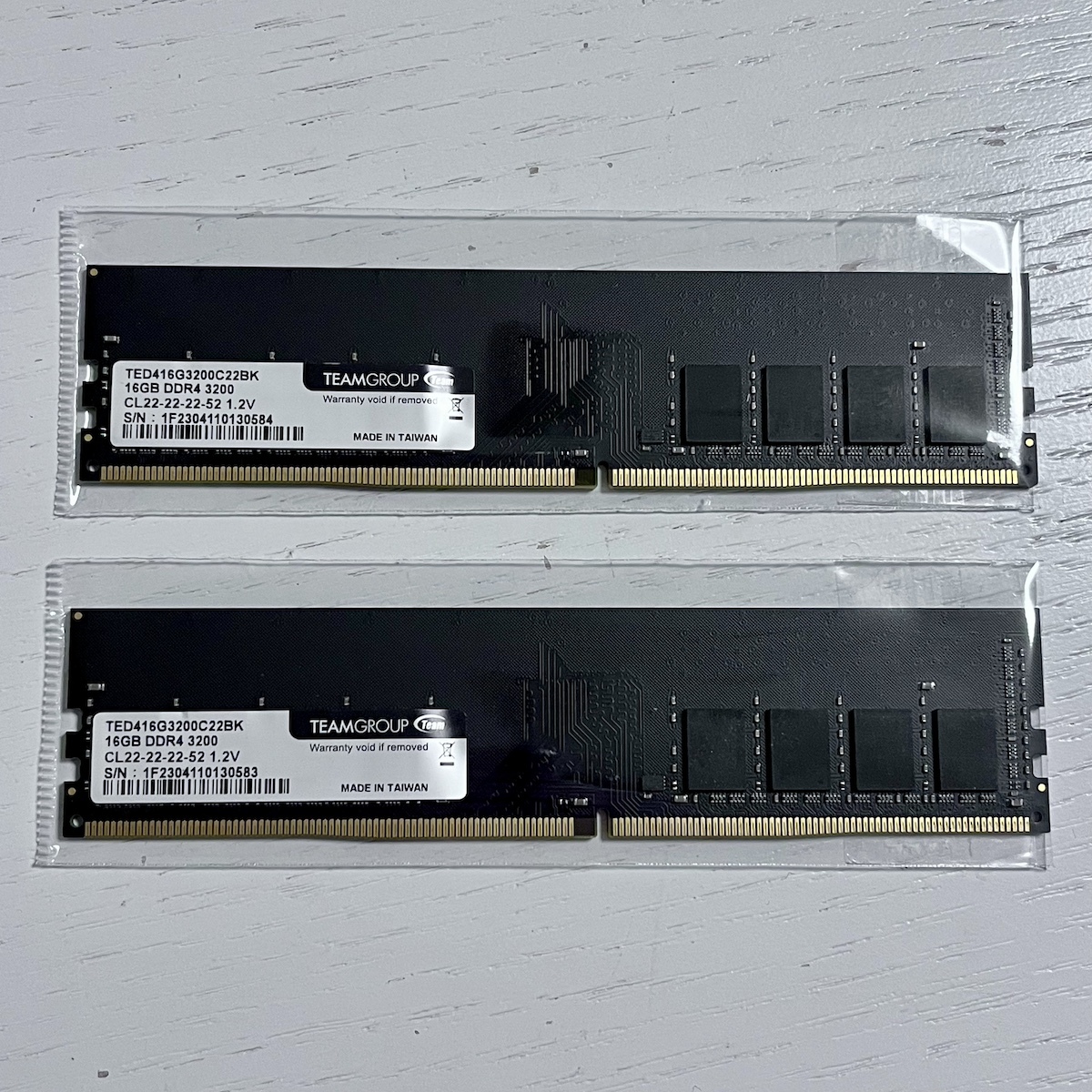 デスクトップ用 メモリ Team DDR4-3200 PC4-25600 16GBx2枚 合計32GB TED416G3200C22BK_画像1