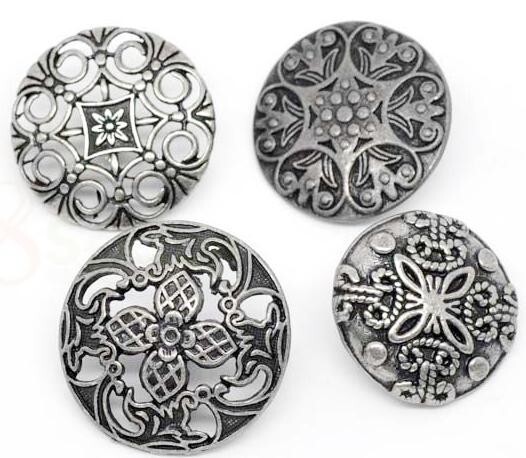  metal button set antique silver color iron button made of metal button Mix assortment 10 piece set 