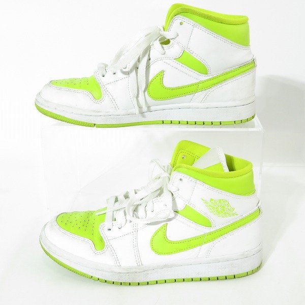 NIKE/ナイキ WMNS AIR JORDAN 1 MID White Lime エアジョーダン1 BQ6472-131 23.5 /060_画像4