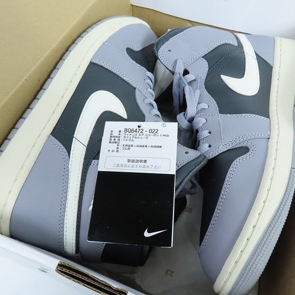 NIKE/ナイキ スニーカー WMNS Air Jordan 1 Mid Cement Grey エア ジョーダン 1 ミッド BQ6472-022/29 /080_画像8