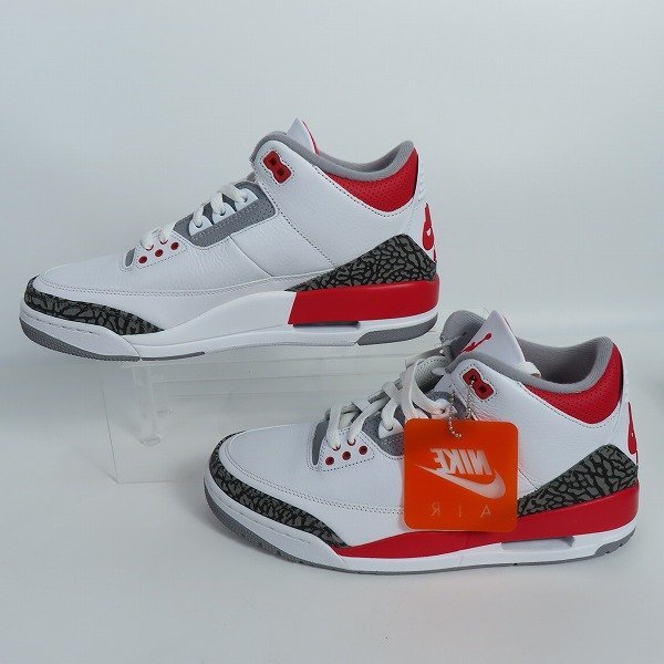 【未使用】 NIKE/ナイキ AIR JORDAN 3 RETRO FIRE RED/エアジョーダン3 レトロ ファイヤーレッド DN3707-160/28 /080_画像4