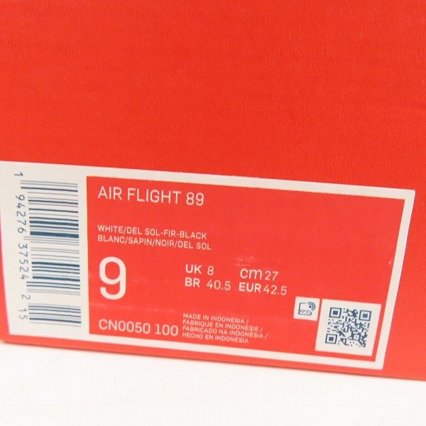 NIKE/ナイキ AIR FLIGHT/エアフライト 89 スニーカー CN0050-100/27 /080_画像10