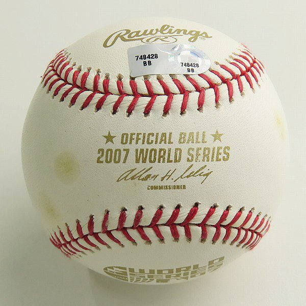 【証明書付き】Rawlings/ローリングス MLBワールドシリーズ 2007 1st WS WIN 松坂大輔 サインボール /000の画像3