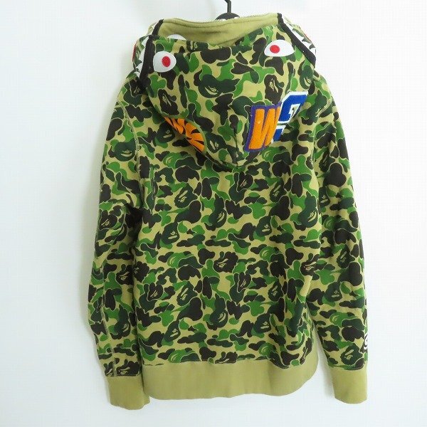 ☆A BATHING APE/アベイシングエイプ CAMO DUBLE SHARK HOODIE カモフラージュ パーカー 001ZPJ801008M M /060_画像2