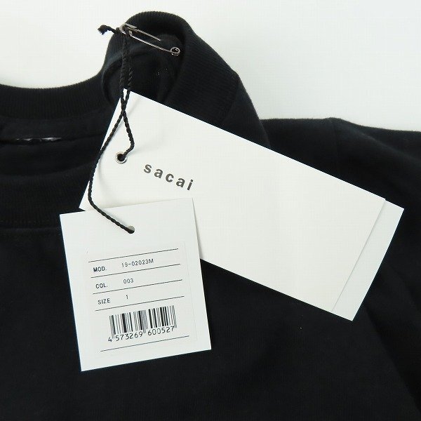 ☆(2)【未使用】SACAI×FRAGMENT/サカイ×フラグメント 19ss BOXテープラベルロゴクルーネックTシャツ 19-02023 003/1 /LPLの画像3