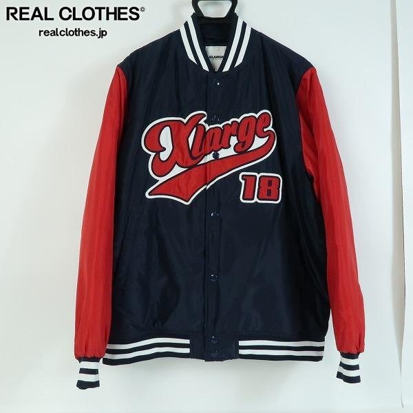 ☆X-LARGE/エクストララージ 18SS SCRIPT LOGO VARSITY PUFF スタジャン 01183510/L /080_詳細な状態は商品説明内をご確認ください。