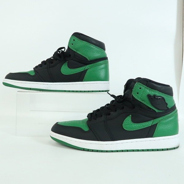 NIKE/ナイキ AIR JORDAN 1 RETRO HIGH OG/エアジョーダン1 ブラック/グリーン 555088-030/28.0 /080_画像4