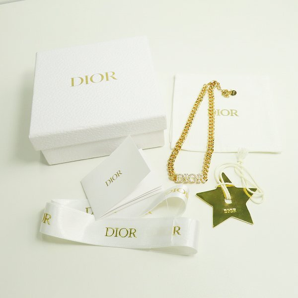 Dior/ディオール ラインストーン ロゴ チェーン ネックレス チョーカー /000の画像9