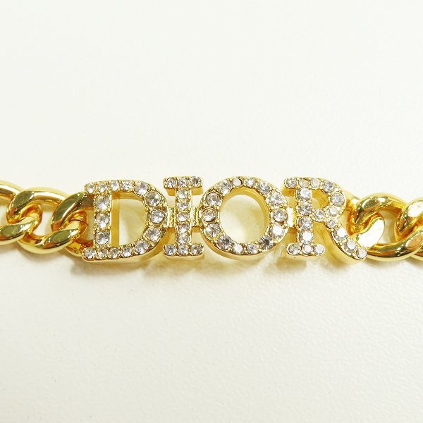 Dior/ディオール ラインストーン ロゴ チェーン ネックレス チョーカー /000の画像2