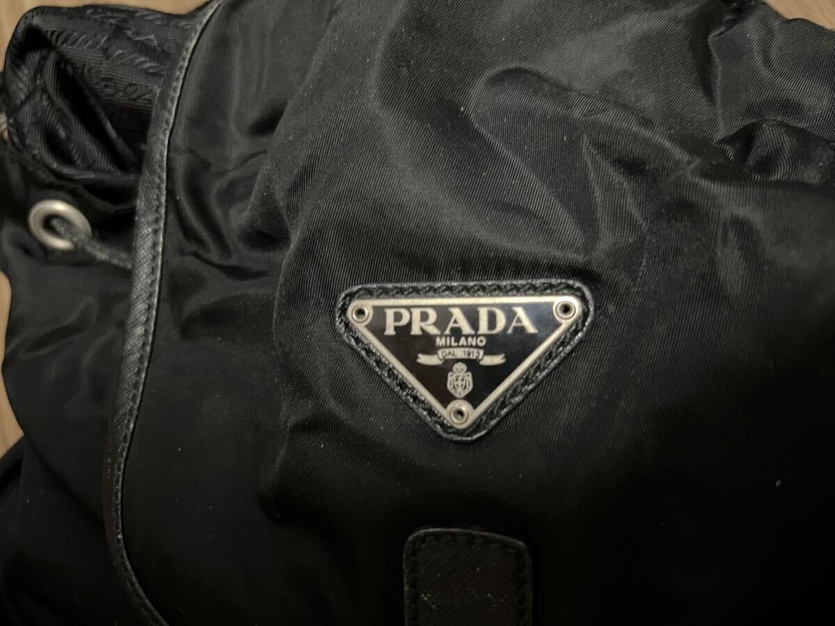 PRADA プラダ リュック バックパック ブラック サフィアーノレザー ナイロン_画像6