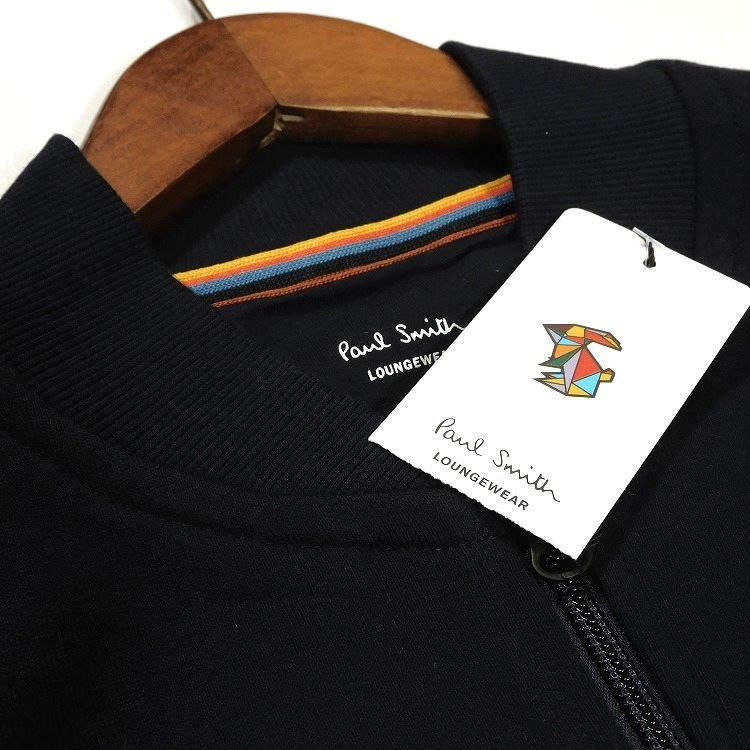 新品 定価15,400円 ポールスミス ジップアップ ジャケット LL 紺 アーティストストライプライン 裏パイル Paul Smith メンズ【3047】_画像9