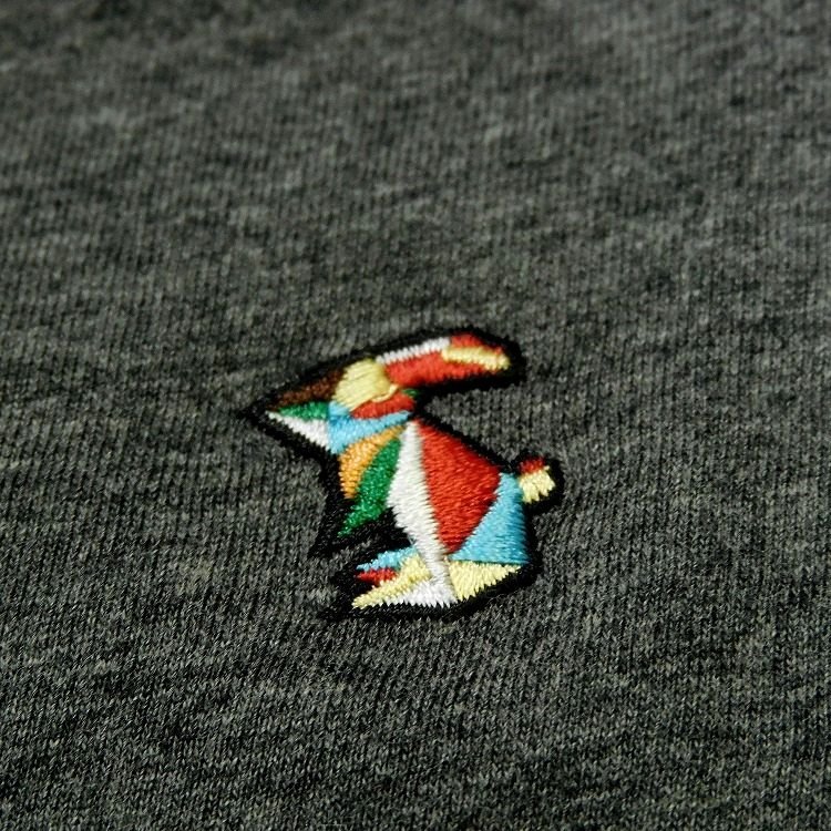 新品 ポールスミス 長袖カットソー M 濃灰 マルチストライプ マルチラビット刺繍 うす手 ロンTシャツ Paul Smith メンズ【2984a】_画像2