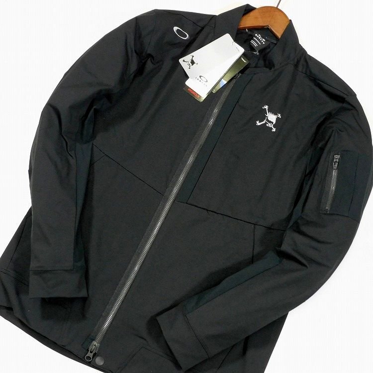  new goods Oacley Skull Golf Zip jacket L black spring summer autumn . sweat speed . stretch blouson OAKLEY men's [B2652]
