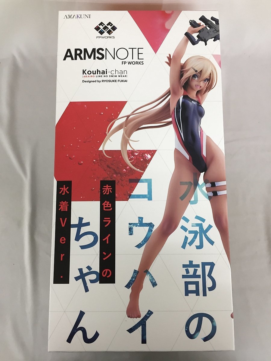 水泳部のコウハイちゃん 赤色ラインの水着Ver. 「ARMS NOTE」 1/7 塗装済み完成品 ホビージャパンオンラインショップ限定の画像1