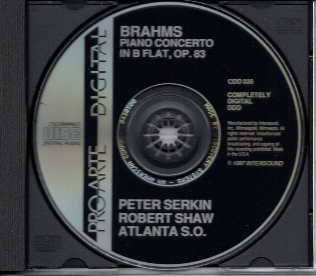 【CD/輸入初期盤】ピーター・ゼルキン / ブラームス：ピアノ協奏曲第2番 Op.83：CDD 336、1986年録音_画像3