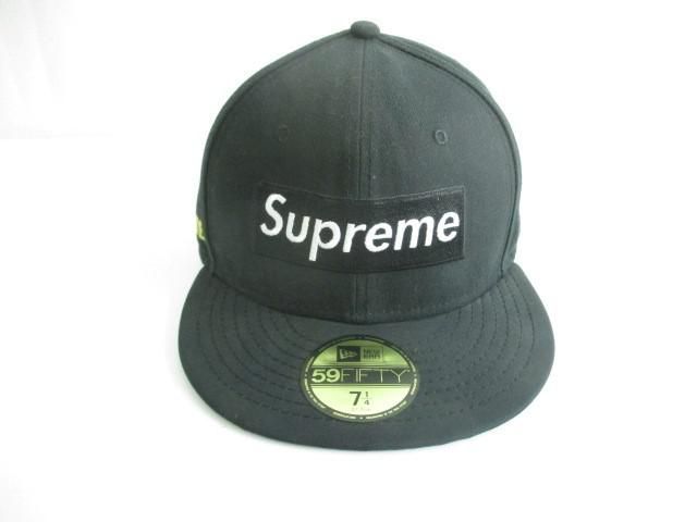 良品 ニューエラ New Era シュプリーム Supreme GORE-TEX 帽子 キャップ 57.7cm ブラック BLACK_画像1