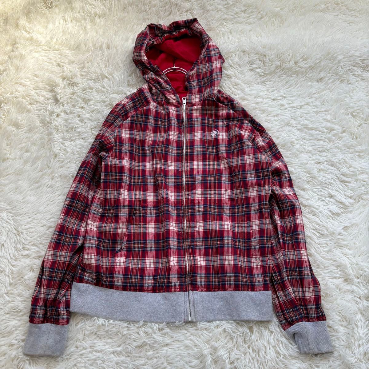 STUSSYステューシー リバーシブル ナイロンジャケット 赤 STUSSYステューシー リバーシブル ナイロンジャケット 赤