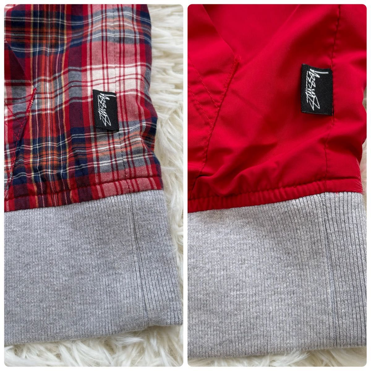STUSSYステューシー リバーシブル ナイロンジャケット 赤 STUSSYステューシー リバーシブル ナイロンジャケット 赤