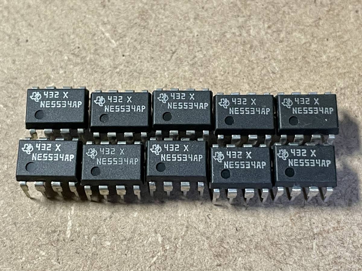 新品/未使用！台湾製！！Texas Instruments 432X NE5534AP/１回路低ノイズオペアンプ 10個セット！！！_画像1