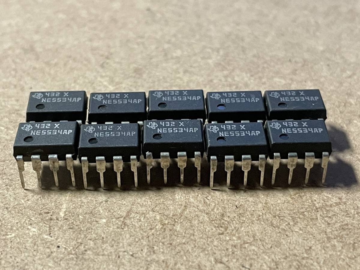 新品/未使用！台湾製！！Texas Instruments 432X NE5534AP/１回路低ノイズオペアンプ 10個セット！！！_画像2