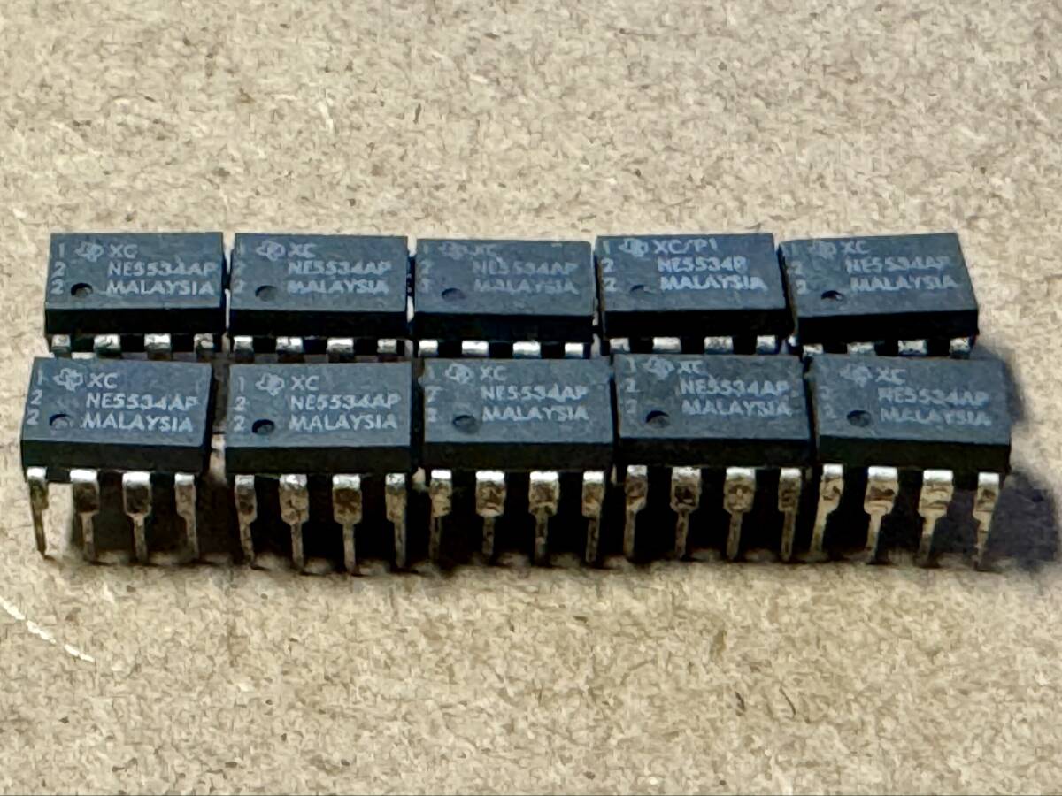 Vintage Malaysia made!Texas Instruments NE5534AP XC/1 circuit low noise ope amplifier 10 piece set!!