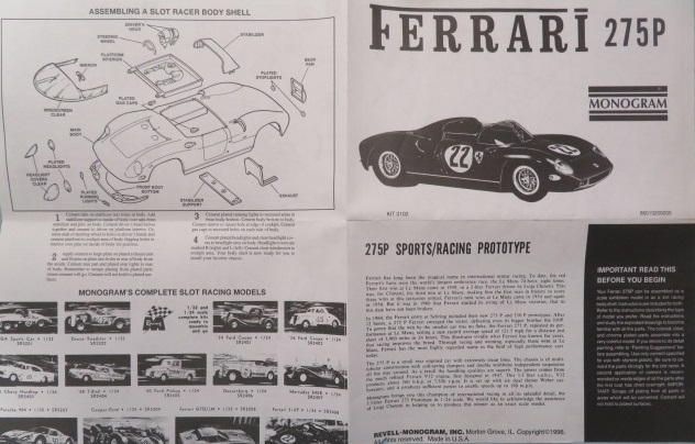 プラモデル 1/24 Monogram PC102 - Ferrari 275P_画像6