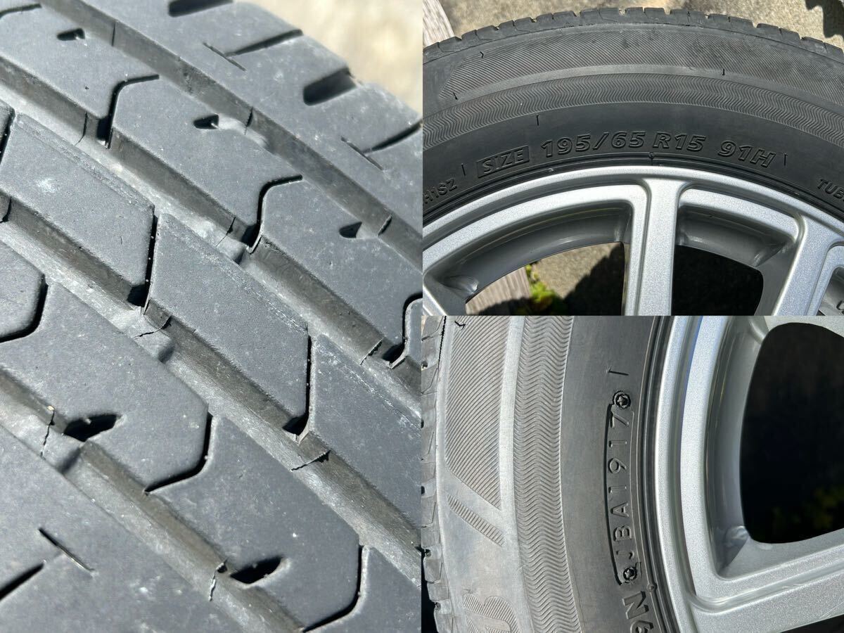 195/65r15 5穴 PCD114.3 6J ET+50 ハブ径約70mm タイヤホイールセット　ノア、ヴォクシー、セレナ、ステップワゴン_画像10