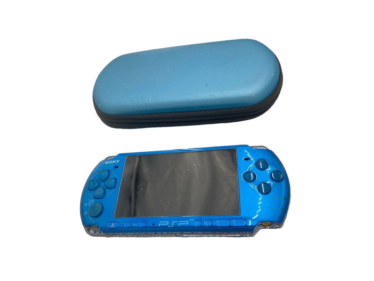 SONY PSP-3000 PSP本体 ソニー PSP ブルー　バッテリーパック ケース メモリーカード付き 本体 動作未確認 プレイステーションポータブル _画像6