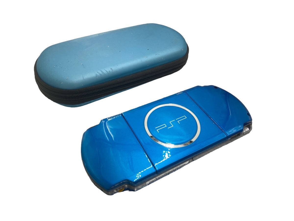 SONY PSP-3000 PSP本体 ソニー PSP ブルー　バッテリーパック ケース メモリーカード付き 本体 動作未確認 プレイステーションポータブル _画像1