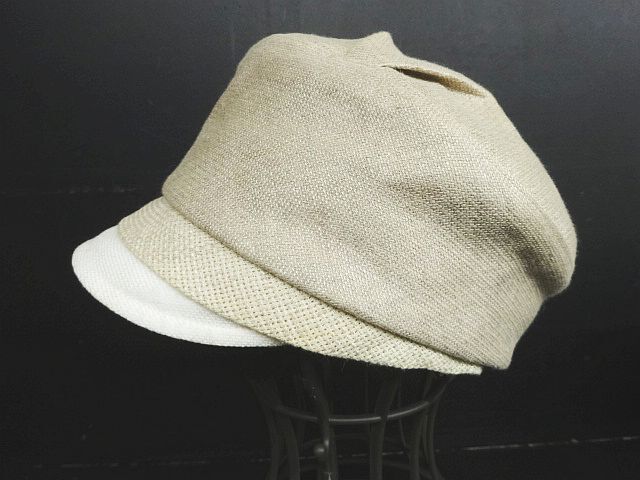 Mature maxim マキシン 麻 リネン 帽子 キャスケット 日本製 頭周り約58.5cm ◇07の画像2