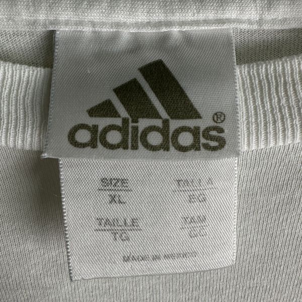 90s adidas принт cut and sewn XL белый футболка с длинным рукавом задний Adidas 00s б/у одежда Old Vintage большой размер 
