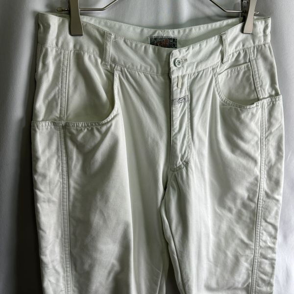  Италия производства 80s CLOSED белый конические брюки W32×L29 белый MARITHE + FRANCOIS GIRBAUD Jill bo-90s 00s б/у одежда Old Vintage 
