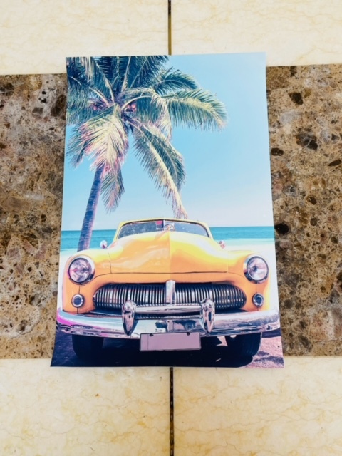 【P3】30x 21ハワイ・クラシックカー・カリフォルニア　ヤシの木　布ポスター・壁掛け・装飾・絵画_画像1
