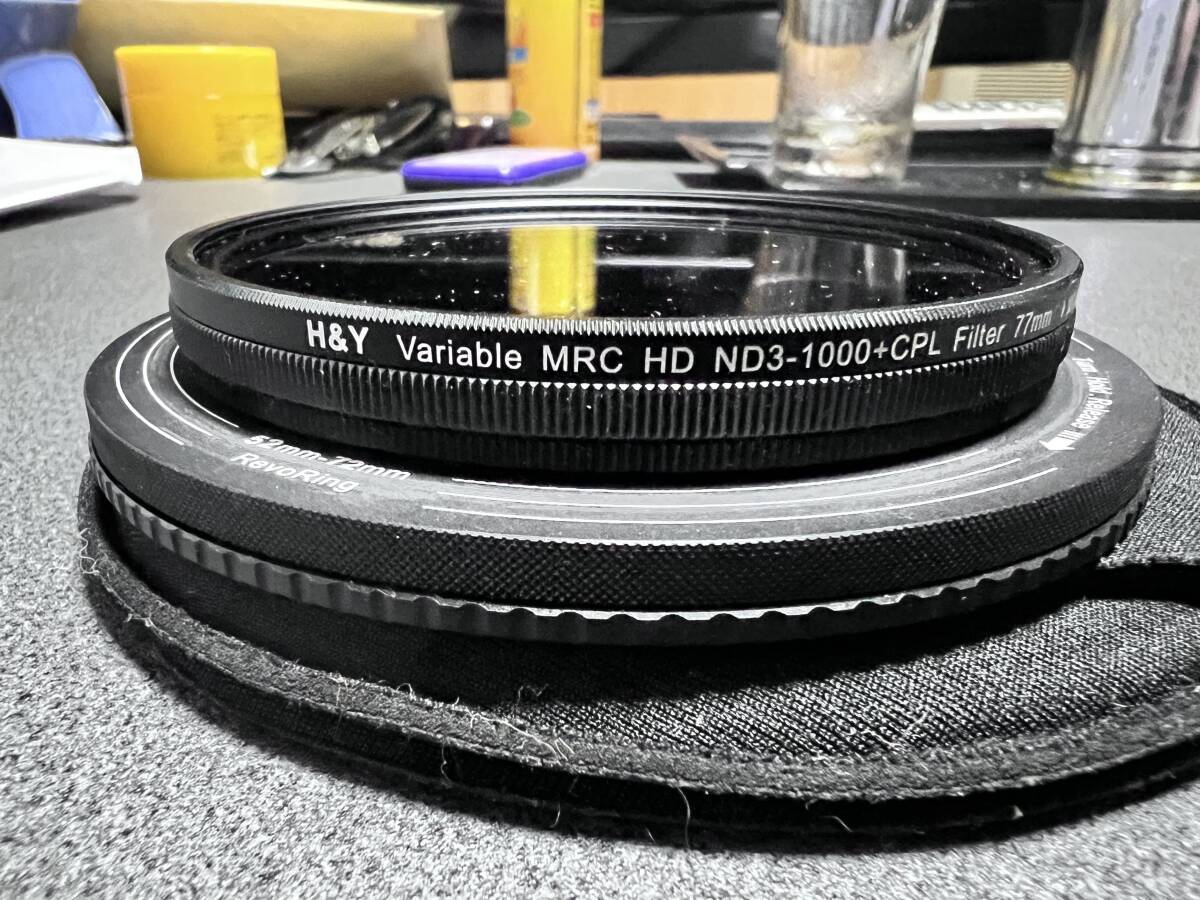 H＆Y variable mrc hd nd3-1000 cpl filter 77mm ＋ REVORING 52-72mm_画像1