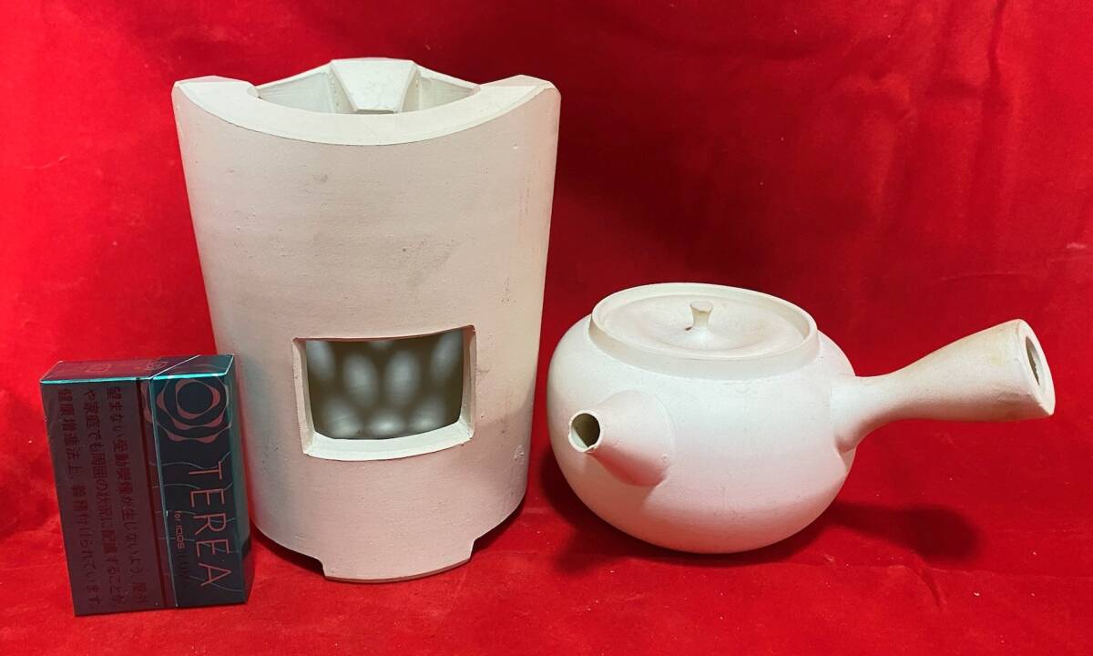 茶道具　白泥　涼炉・急須　検：煎茶道具　在銘　中国　唐物　古美術　工芸品　アンティーク　旧家蔵出し_画像1