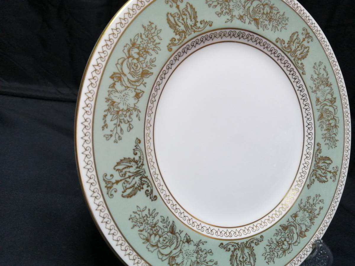 18CM 壺印 美品◇自宅保管 ウェッジウッド コロンビアセージグリーン ケーキプレート 旧刻印 WEDGWOOD