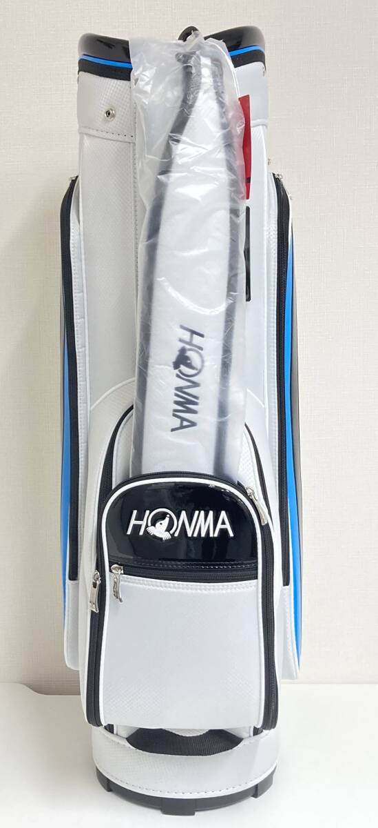 未使用品 HONMA ホンマ CB12309 キャディバッグ ホワイト/サックス 9インチ 47インチ対応 2.9kg ゴルフ ゴルフバッグの画像6